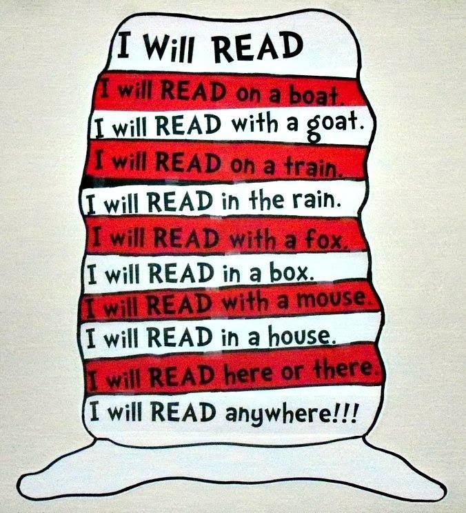 Dr. Seuss joke: I will read anywhere!