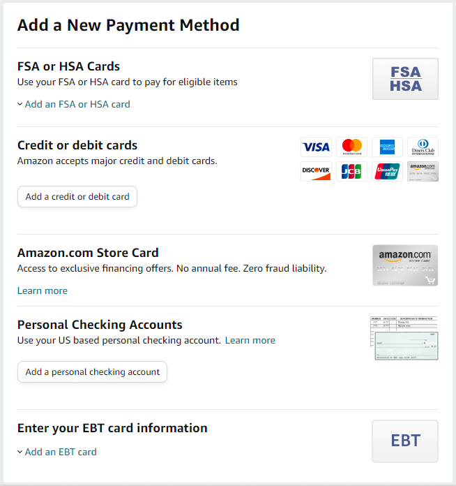 Change credit card on Amazon.com